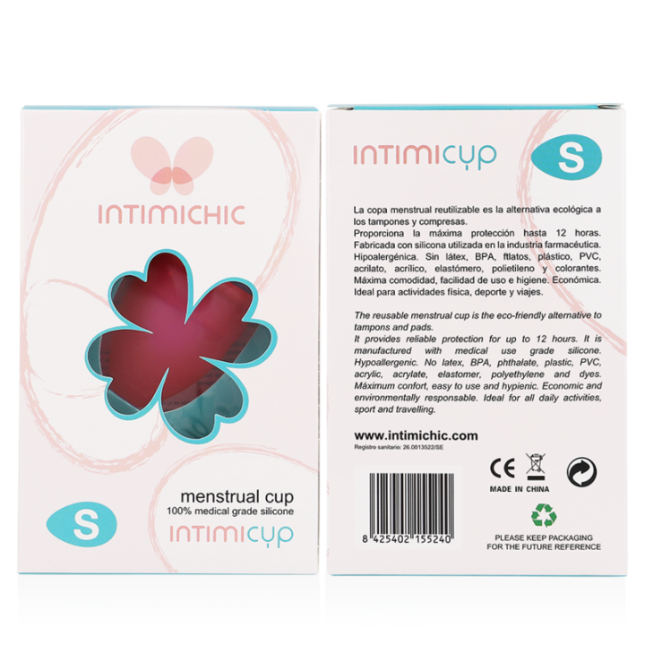 Intimichic - Menstrual Cup Medical Grade Silicone - Size s