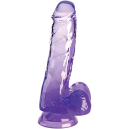 King Cock - Clear Pênis Realístico Com Bolas 13.5 cm Roxo