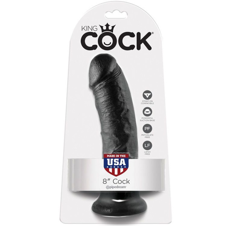 King Cock - 8 Dildo Preto 20.3 cm