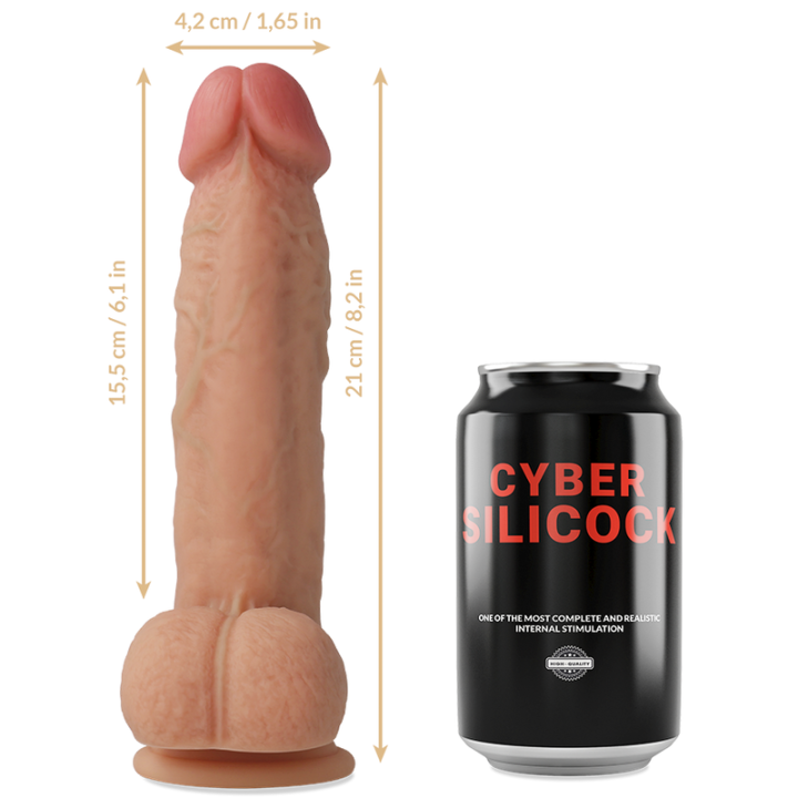 Cyber Silicock - Strap-on Saul Silicone Líquido Com 3 Anéis Grtis 15.5 cm -o- 4.2 cm