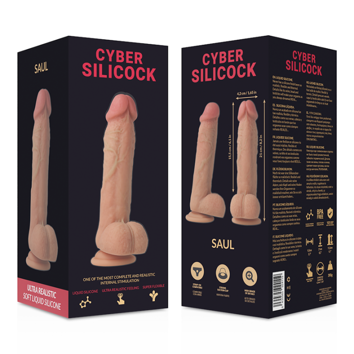 Cyber Silicock - Strap-on Saul Silicone Líquido Com 3 Anéis Grtis 15.5 cm -o- 4.2 cm