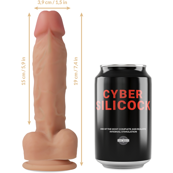 Cyber Silicock - Strap-on Silicone Líquido Oliver Com 3 Anéis Grtis 19 cm -o- 3.9 cm
