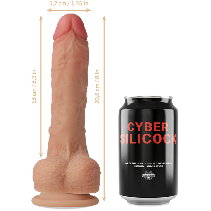 Cyber Silicock - Strap-on Connor Silicone Líquido Com 3 Anéis Grtis 20.5 cm -o- 3.7 cm