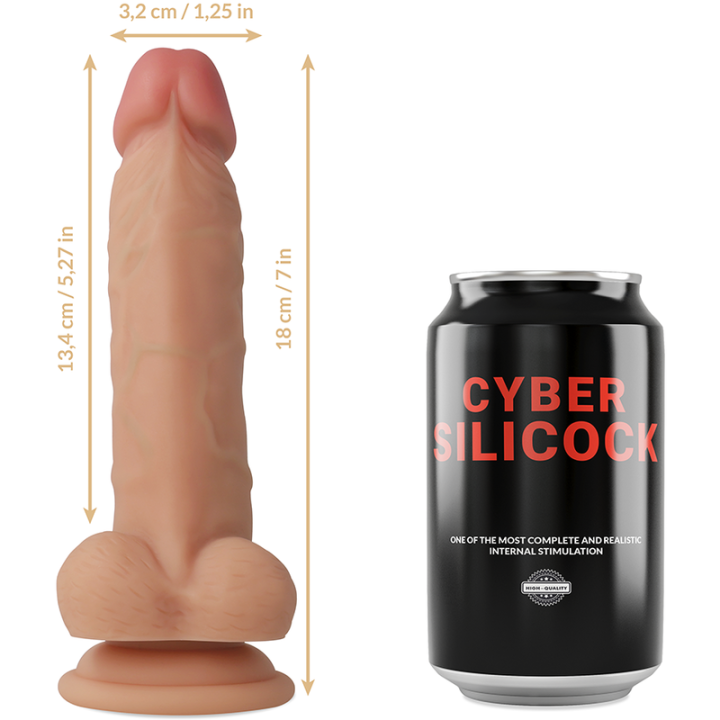 Cyber Silicock - Strap-on Jude Silicone Liquido Con 3 Anelli Gratis 18 cm -o- 3.2 cm