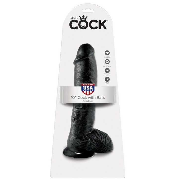 King Cock - Dildo Schwarz Mit Eier 25.4 cm