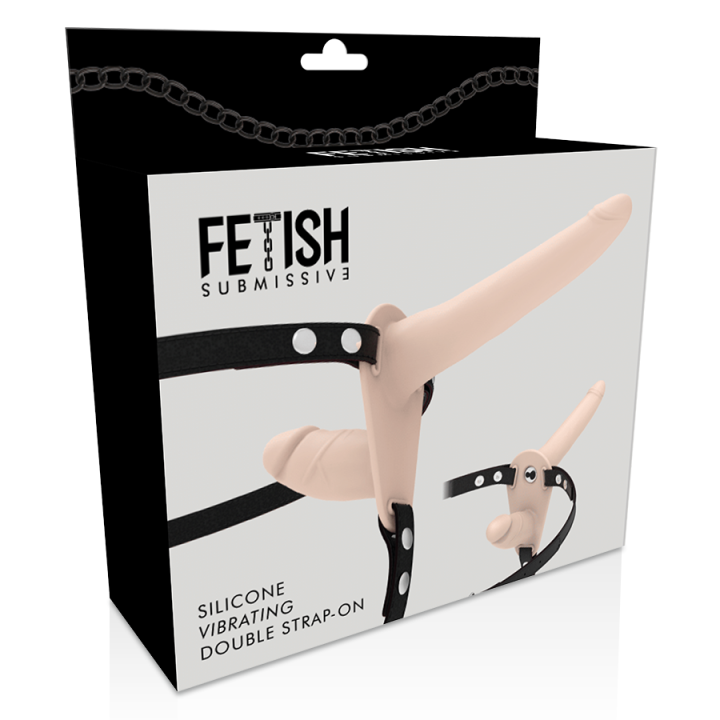 Fetish Submissive Harness - Double Penetration Flesh up Vibrator