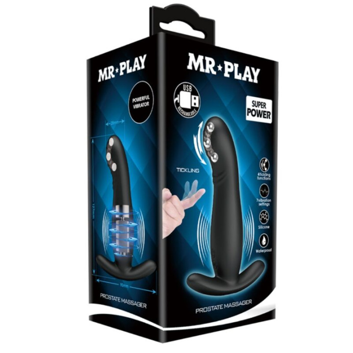 Mr Play - Wiederaufladbares Schwarzes Prostatamassager