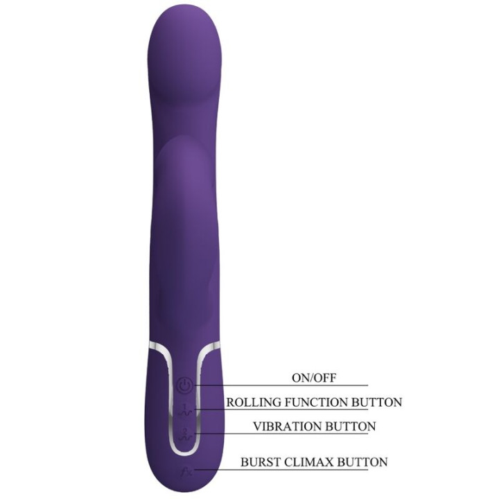 Pretty Love - Zalin Vibrador Rabbit Perlas 4 en 1 Morado