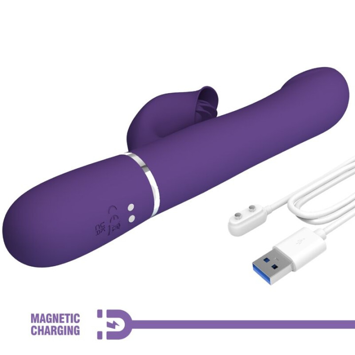 Pretty Love - Zalin Vibrador Rabbit Perlas 4 en 1 Morado