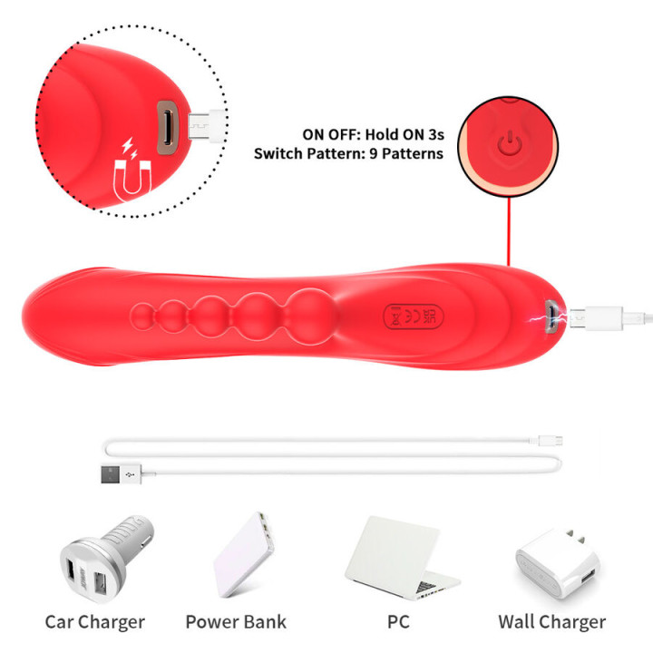 Armony - Stimulateur de Point g et de Clitoris Vibrateur Rouge