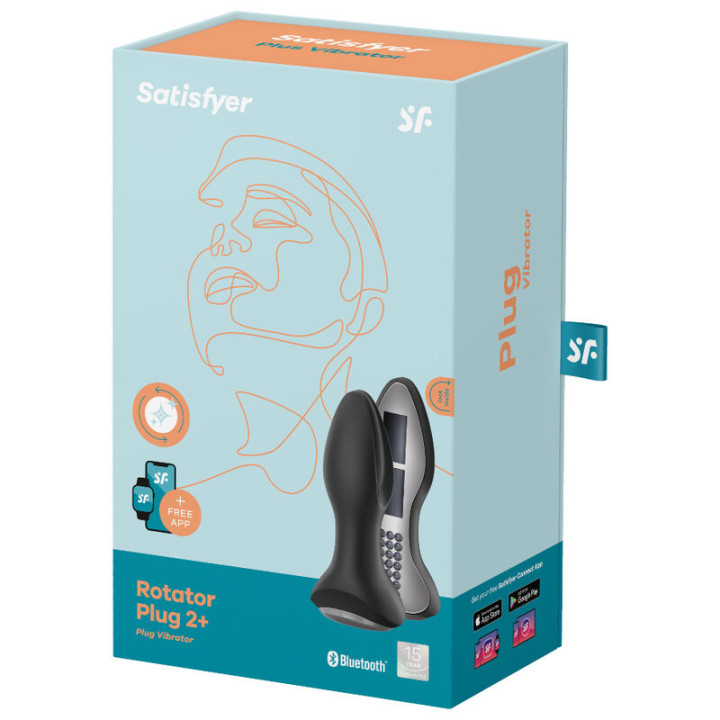 Satisfyer - Application de Plug Vibrant Rotator Plug 2+ Noir