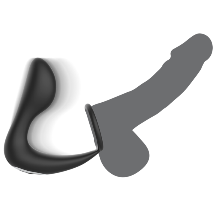 Black&Silver - Masseur Anal Télécommande Rechargeable Silicone Noir