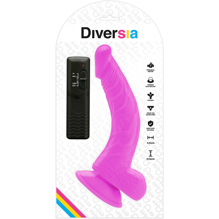 Diversia -Vibrao Flexível Diversia Roxo 21.5 cm -o- 4.5 cm