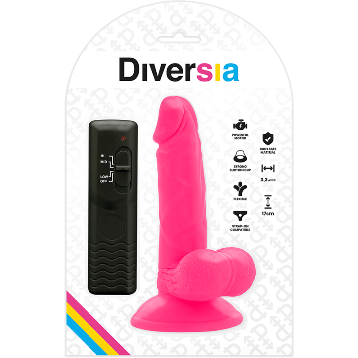 Diversia - Dildo Vibrant Flexible Rose 17 cm -o- 3.3 cm