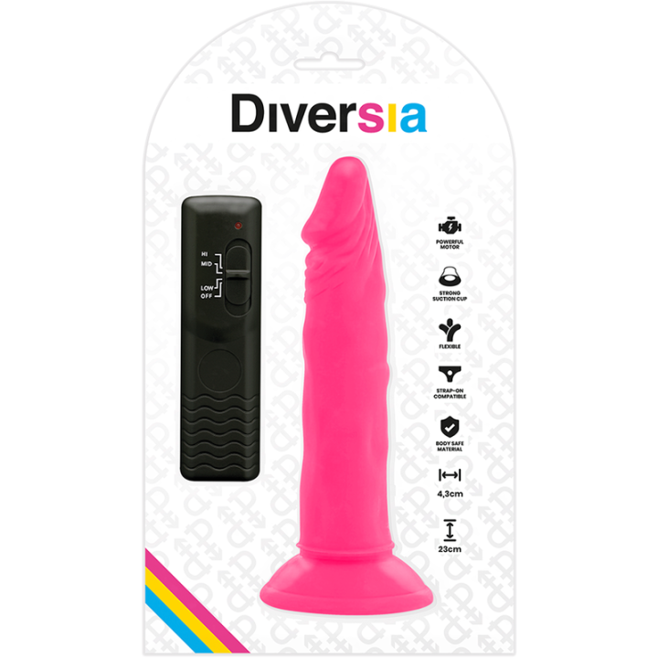 Diversia - Flexibler Dildo Mit Vibration Rosa 23 cm -o- 4.3 cm