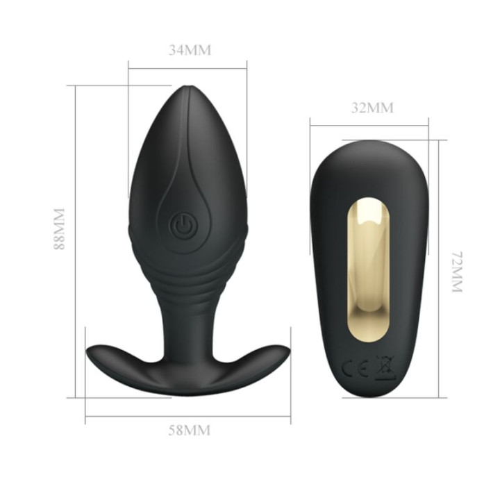 Pretty Love - Regina Anal Plug Wiederaufladbarer Vibrator Schwarz