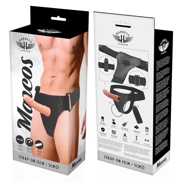 Harness Attraction - Rnes Puste Ramy z Wibratorem 15 cm -o- 5 cm
