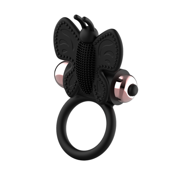 Coquette Chic Desire - Anello Cazzo Farfalla Con Vibratore Nero/Oro