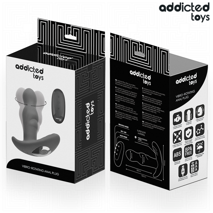 Addicted Toys - Tappo Anale Rotante e Vibrante Con Telecomando