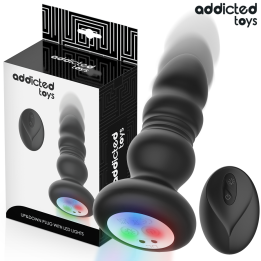 Addicted Toys - Plug Anal Rotatif et Vibrant, Télécommande Avec Lumière Led