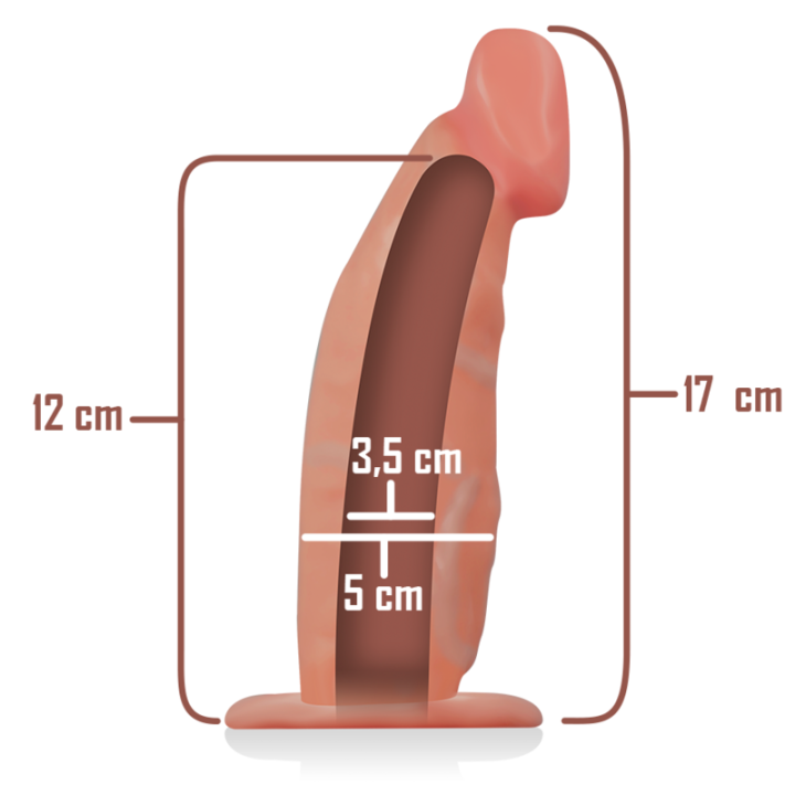 Intense - Imbracatura Cava Con Dildo 18 x 3,5 cm