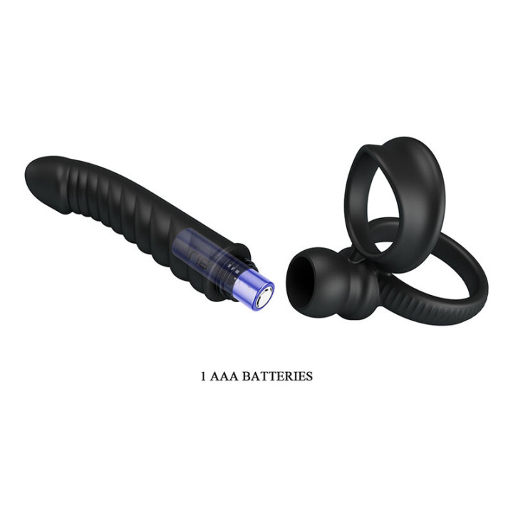 Pretty Love - Merritt Anal Vibrator With Ring And Vibration Black