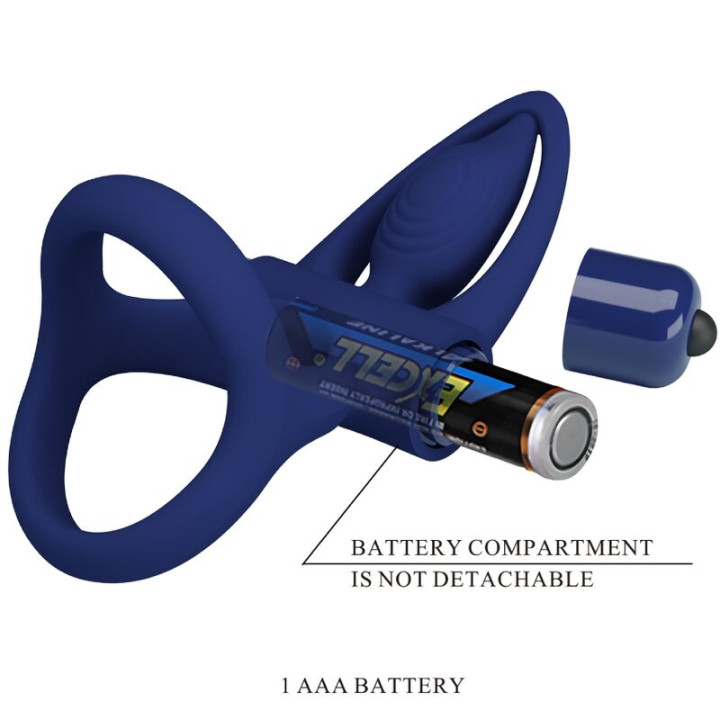 Pretty Love - Mat Double Anneau Avec Vibration & Stimulateur Bleu