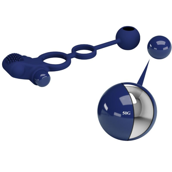 Pretty Love - Remington Doppelvibrationsring Mit Stecker Blau