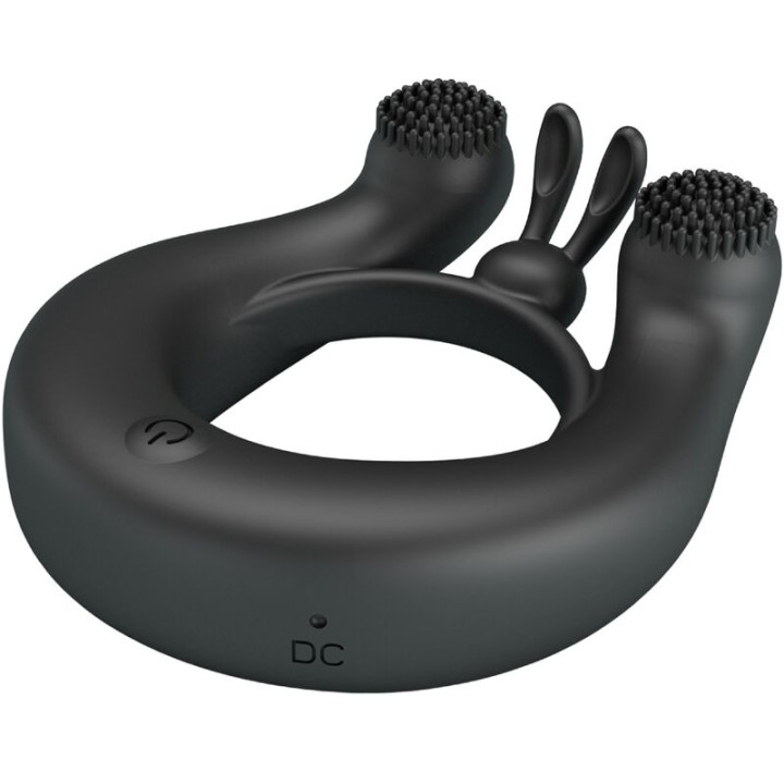 Pretty Love - Dahlia Vibrationsring + Klitorisstimulator 12 Vibrationen Schwarz