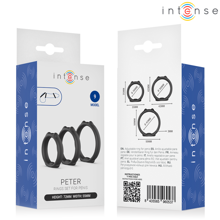 Intense - Peter Conjunto de 3 Anéis Penianos Modelo 9