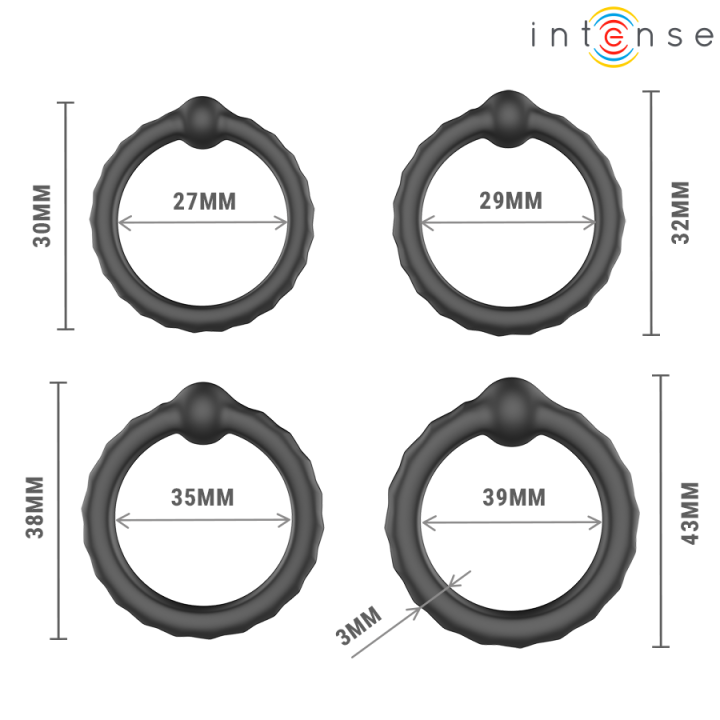 Intense - Michiel Set Mit 4 Penisringen Modell 10