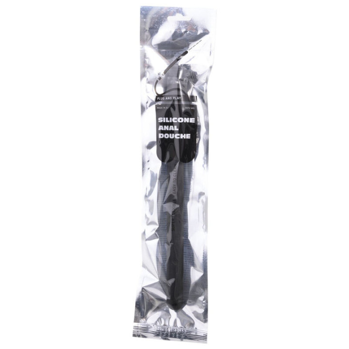 All Black - Doccia Anale Rigata in Silicone 27 cm