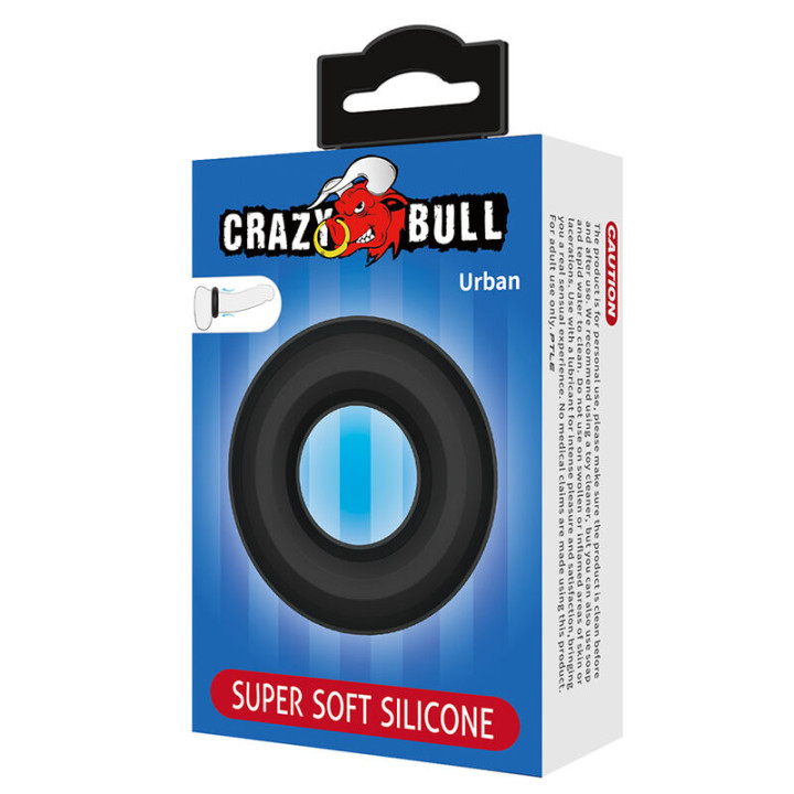 Crazy Bull - Urban Anillo Para Pene Silicona Super Soft Negro