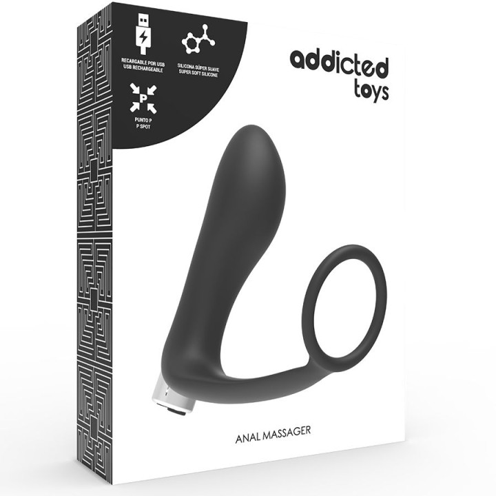 All Black - Douche Anal Ridée en Silicone 27 cm