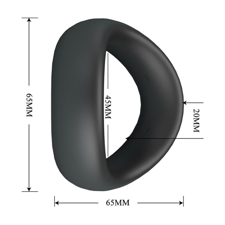 Crazy Bull - Anel Peniano Ergonômico de Silicone Valen Preto
