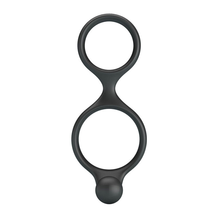 Crazy Bull - Anel Duplo Florian Para Pênis e Testículos Preto