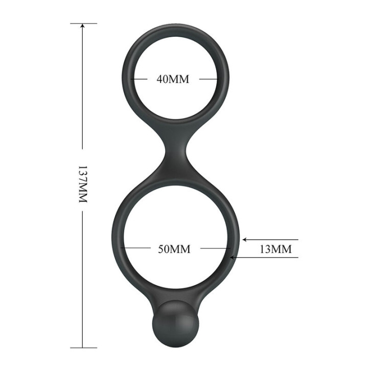 Crazy Bull - Florian Double Cock And Ball Ring Black