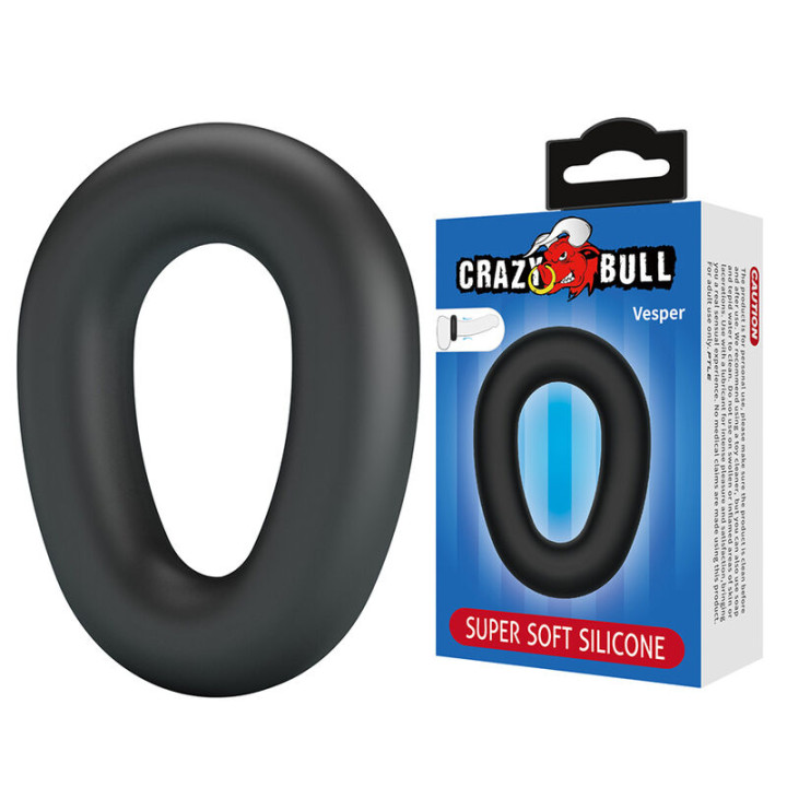 Crazy Bull - Vesper Anillo Para Pene Super Soft Silicona Negro