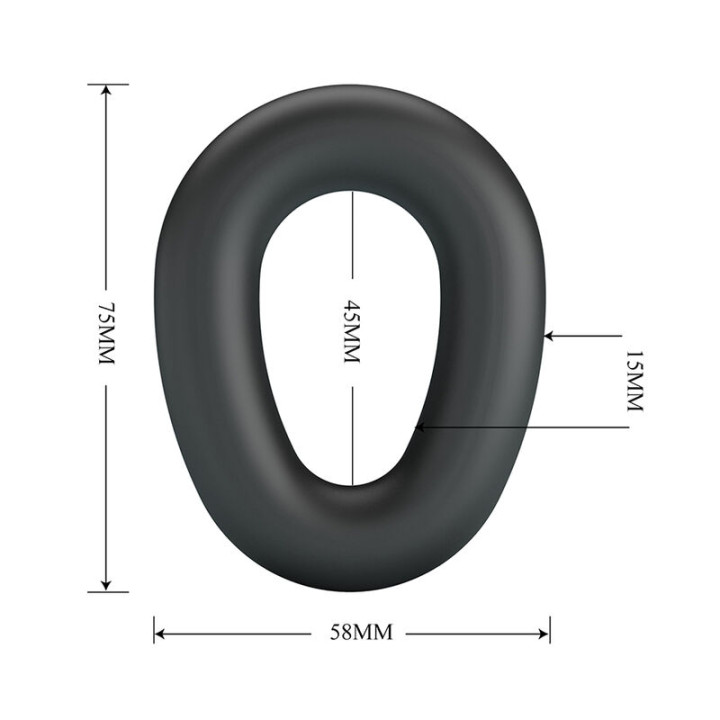 Crazy Bull - Vesper Anillo Para Pene Super Soft Silicona Negro