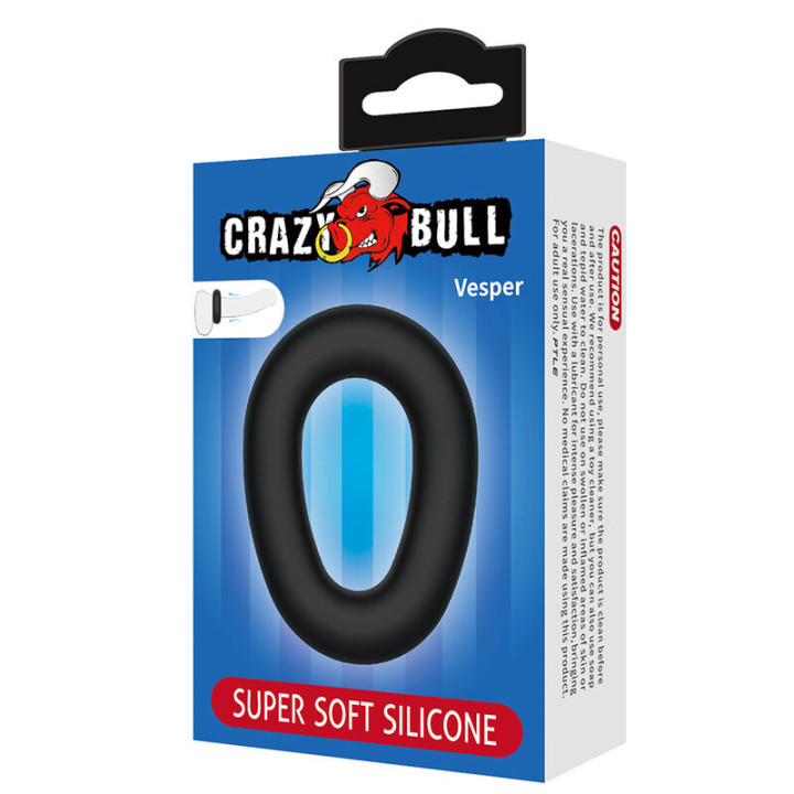 Crazy Bull - Vesper Anello Per Pene in Silicone Super Morbido Nero