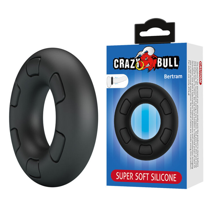 Crazy Bull - Bertram Anillo Para Pene Super Soft Silicona Negro