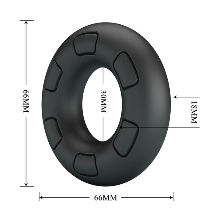 Crazy Bull - Bertram Anillo Para Pene Super Soft Silicona Negro