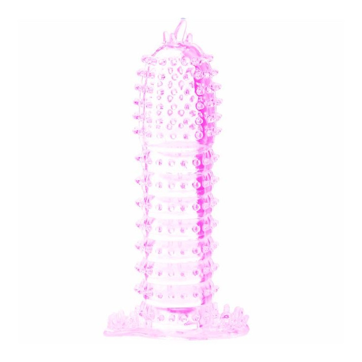 Baile - Bainha Para Pénis Com Pontos Estimulantes Rosa 14 cm