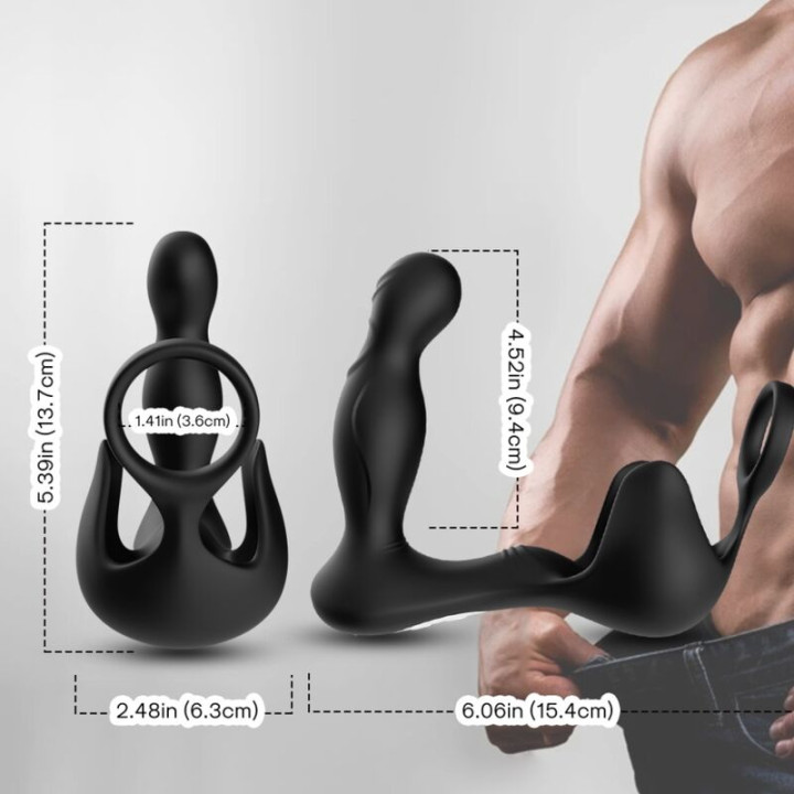 Armony - Surround Vibrator Anal & Stimulator Hoden & Ring Fernbedienung Schwarz