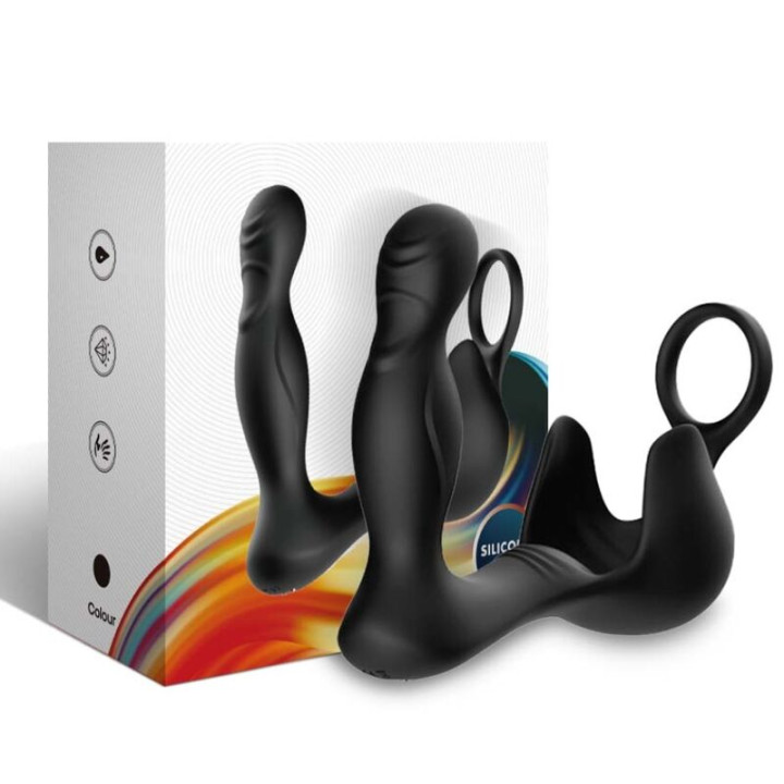 Armony - Vibrador Surround Anal e Estimulador Testiculos e Anel Controle Remoto Preto