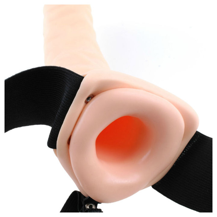 Fetish Fantasy Series - 19 cm Vibrating Hollow Strap-on Brown