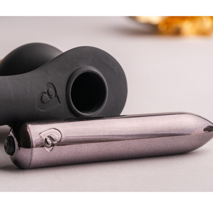 Rocks-Off - ro-Zen Rro Anal Plug With Vibrating Penis Ring Black