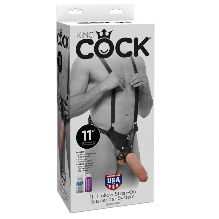 King Cock - 28 cm Wydrukowany System Szelkow z Paskami