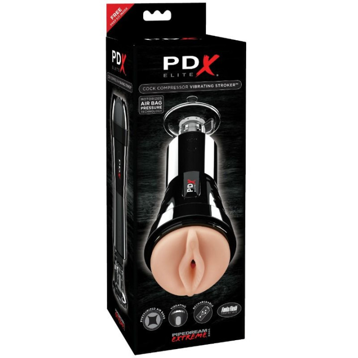 Pdx Elite - Masturbador Con Vibración y Efecto Compresor