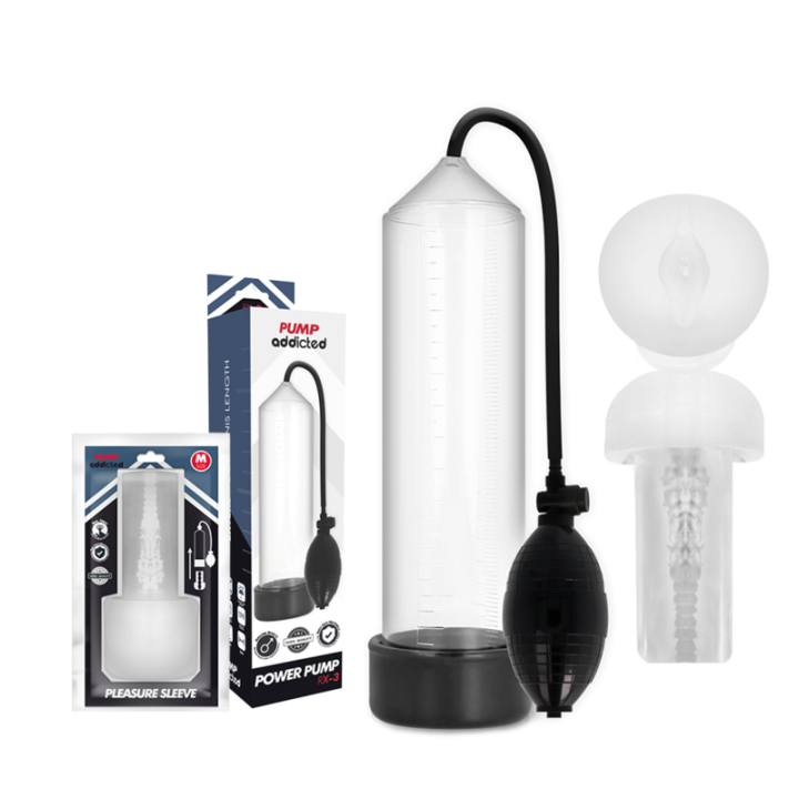 Pump Addicted - Rx3 Bomba Erección Clear Con Masturbador